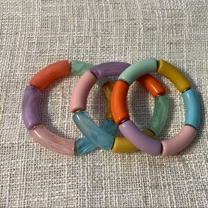 Colorful Chunky Bracelets Set